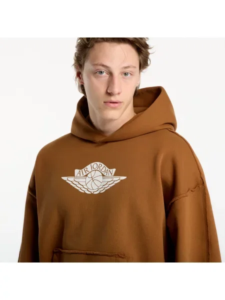 Hanorac cu glugă Jordan din fleece maro