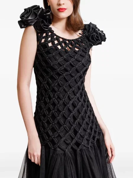 Rochie maxi Gemy Maalouf din tul de costum negru