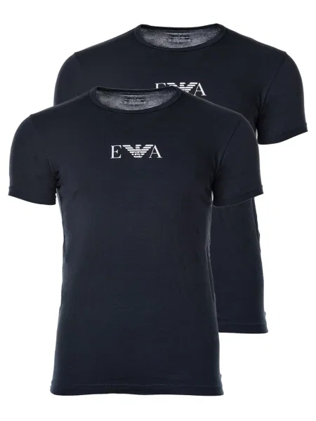 Emporio Armani Tricou albastru marin alb