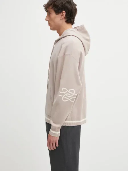 Μπλούζα Filling Pieces Knit Hoodie με κουκούλα μπεζ
