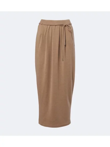 Fustă midi Max Mara de lână bej