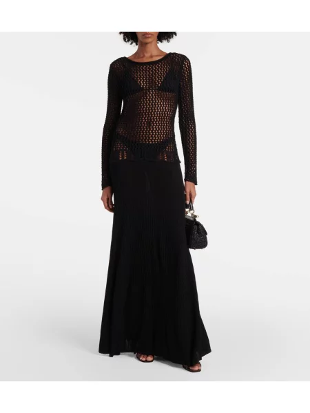 Rochie maxi Christopher Esber transparente de costum negru