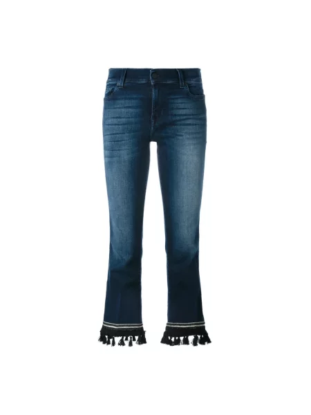 Jeansy 7 For All Mankind o skróconej długości niebieskie