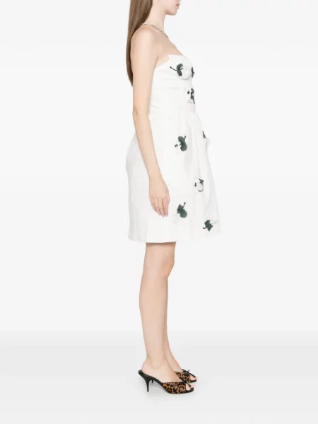 Gėlėta kostiumas mini mini suknelė Shushu/tong balta