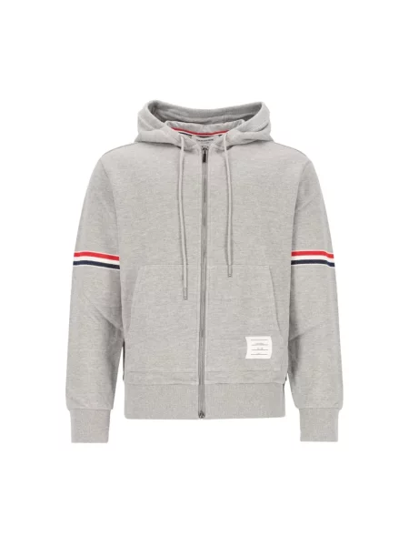 Bluza z kapturem Thom Browne z kapturem szara