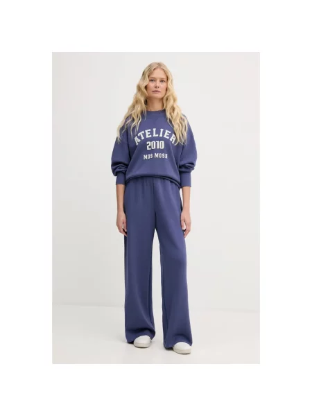 Bluza o kroju relaxed fit z mieszanka model Nima' Mos Mosh niebieska