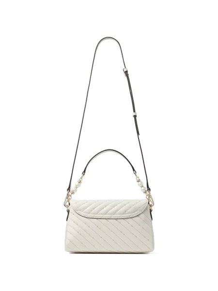 Matlasat top Jimmy Choo din piele alb