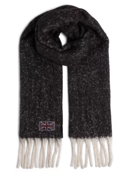 Finshley & Harding London Szalik Mężczyźni Sztuczne włókno jednolity ONE SIZE szary
