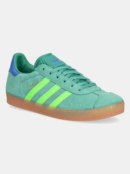 Велурени маратонки adidas Originals GAZELLE зелено