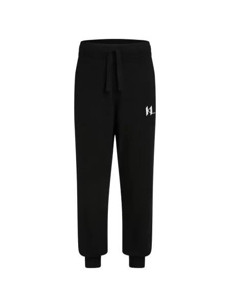 Pantaloni Karl Lagerfeld alergare cu cordon negru