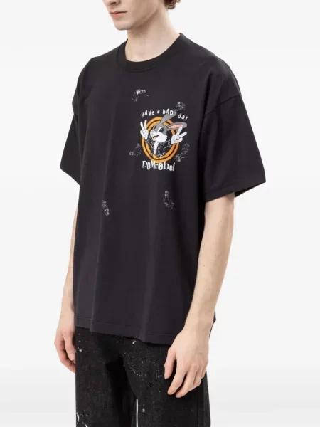 Tricou Domrebel cu imagine negru