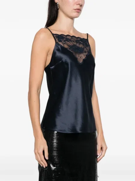 Top By Malene Birger din dantelă albastru