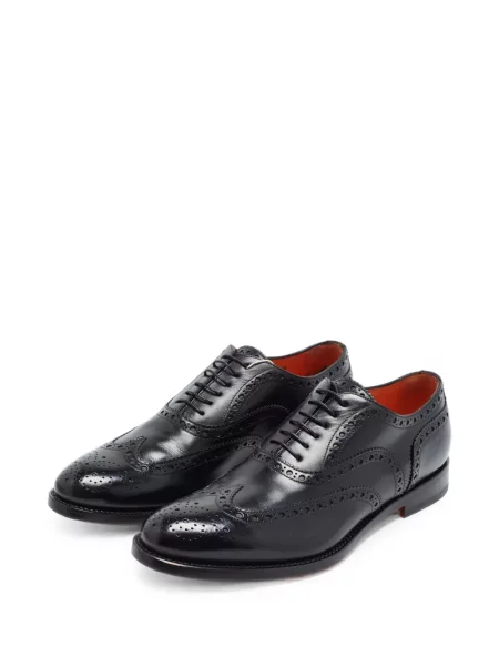 Oxford Santoni din piele negru