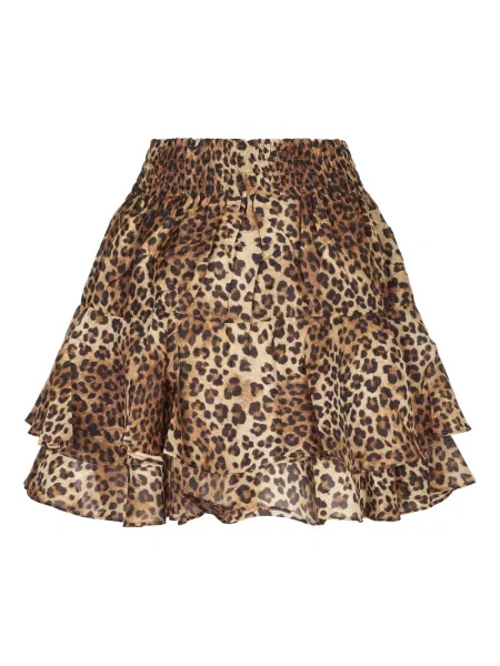 Spódnica mini Mc2 Saint Barth z falbankami brązowa