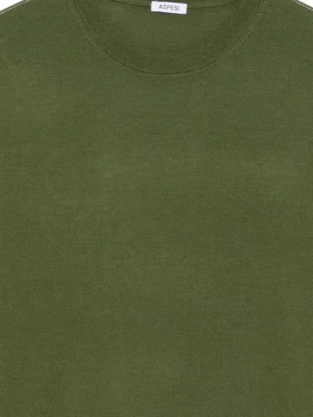 Lung pulover Aspesi cu decolteu rotund verde