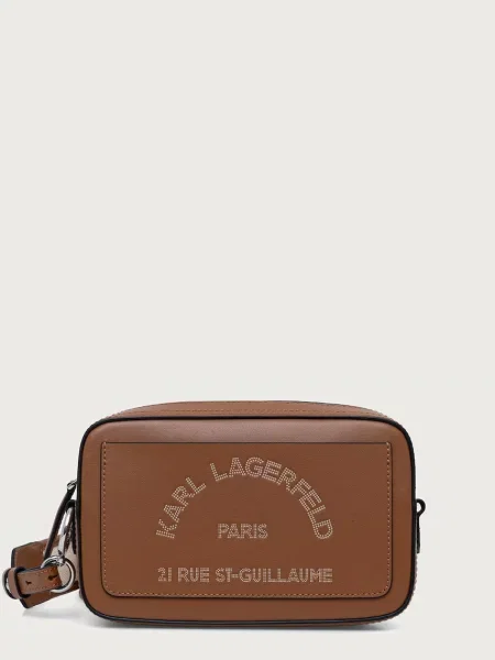 Karl Lagerfeld geantă crossbody pentru femei din piele maro