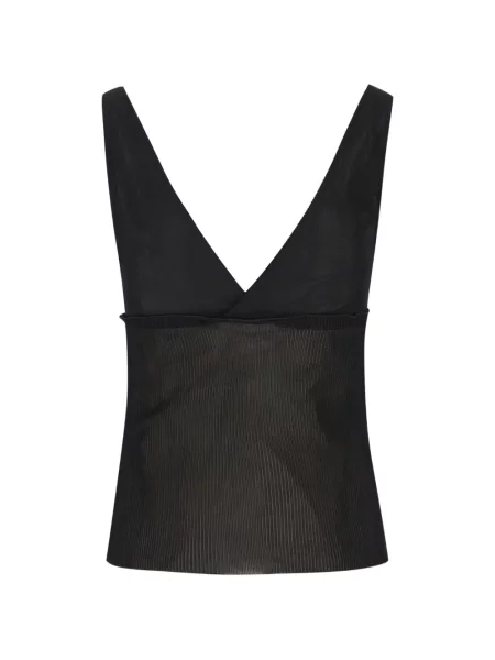 Top Saint Laurent de mătase negru