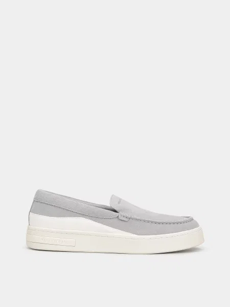 Кожаные мокасины Armani Exchange серые