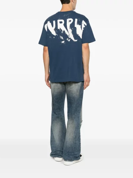 Tricou Purple Brand cu imagine albastru