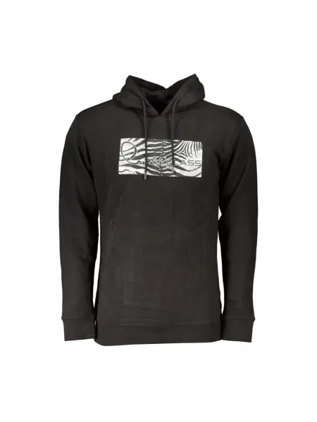 Bluza z kapturem Cavalli Class z kapturem w zebrę czarna