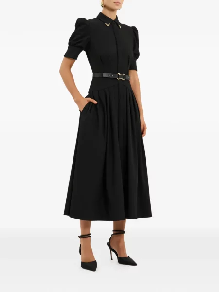 Cu centură rochie midi Rebecca Vallance negru