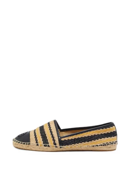 Pruhované espadrilky Tory Burch černé
