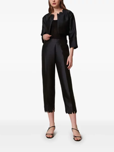 Pantaloni Twinset cu broderie negru