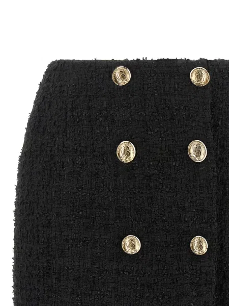Fustă Balmain cu două rânduri de nasturi negru