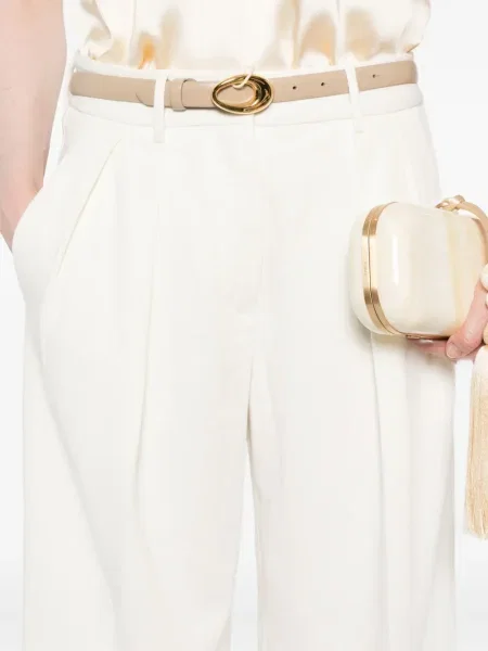 Pantaloni Forte_forte plisate alb
