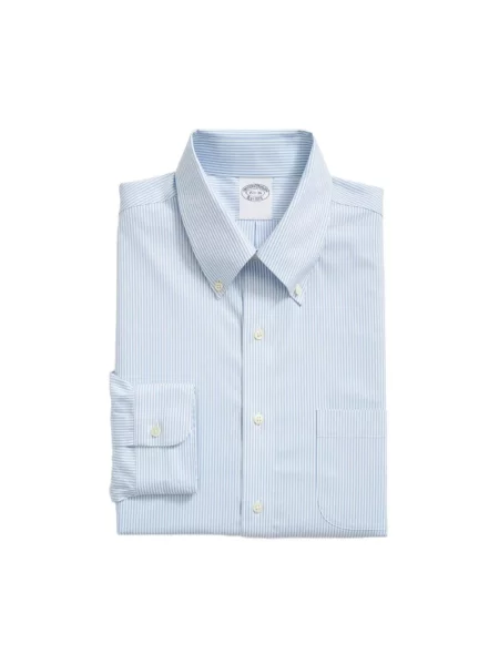 Koszula Brooks Brothers w paski z twillu z paskiem niebieska
