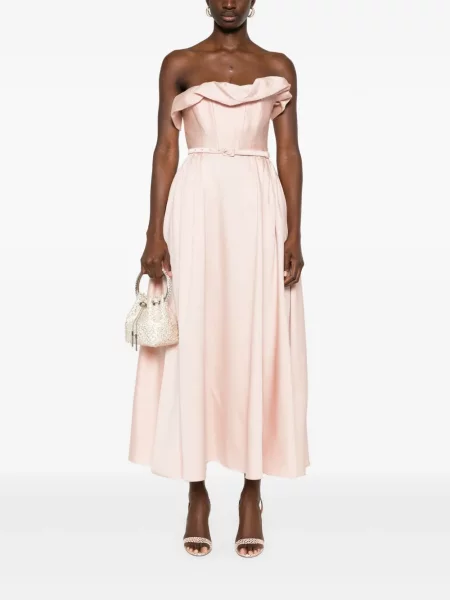 Rochie midi Roland Mouret până la genunchi de costum roz