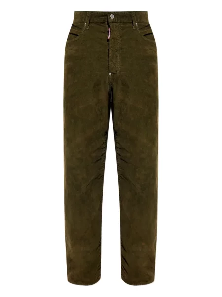 Pantaloni Dsquared2 de catifea cord verde