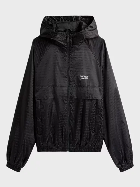 Жакардова джинсова куртка Tommy Jeans чорна