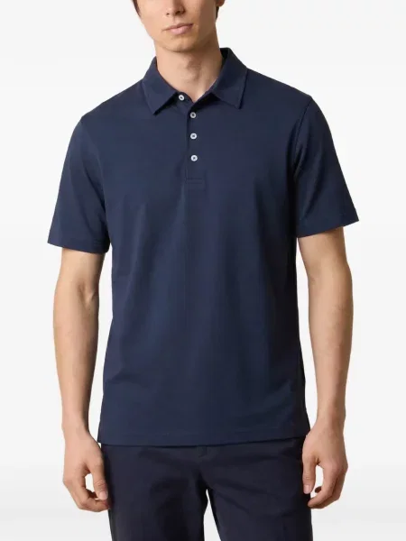 Tricou polo Brooks Brothers din jerseu albastru