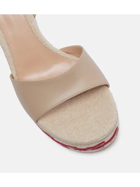 Espadrile Gianvito Rossi din piele cu pană alb