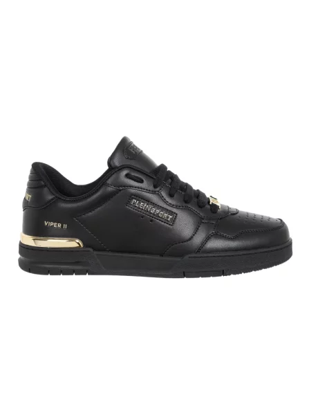 Sneakersy Philipp Plein skórzane w tygrysie prążki czarne