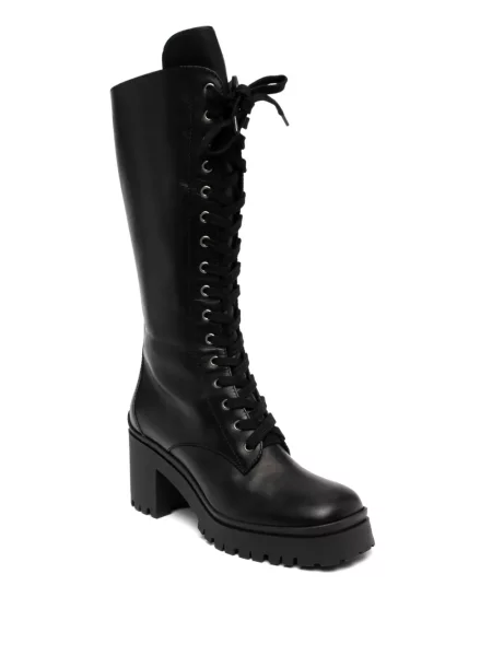 Kožené kotníkové boty Miu Miu Pre-owned černé