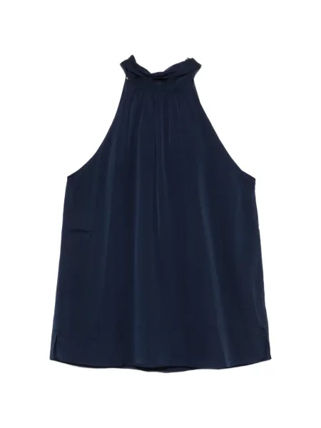 Bluzka Silk95five z dekoltem halter niebieska