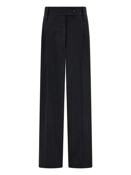 Pantaloni Ferragamo cu dungi plisate gri
