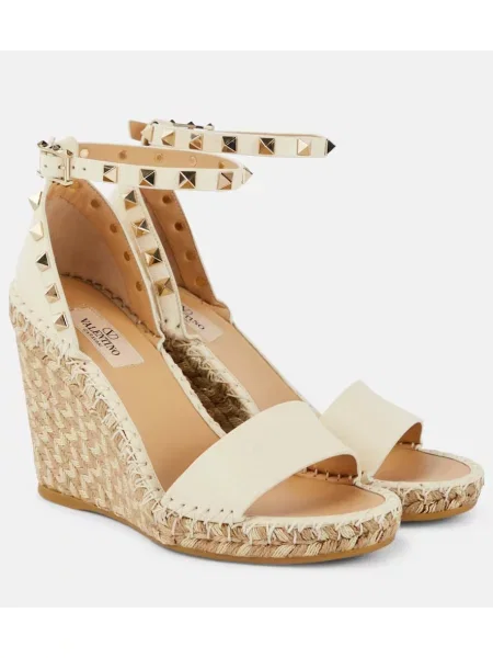 Espadrile Valentino Garavani din piele alb