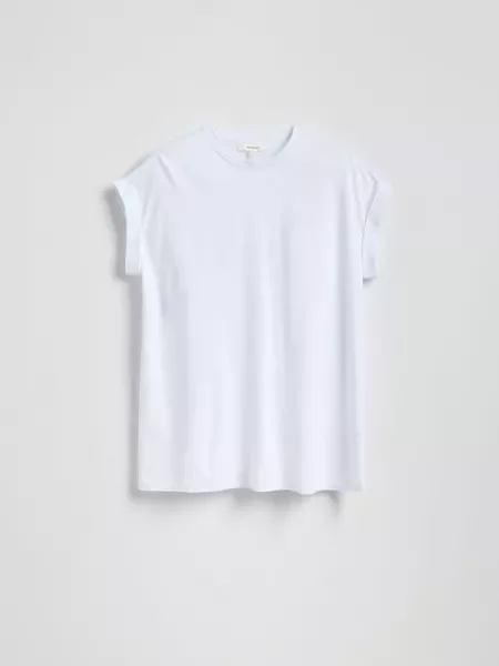 Reserved Tricou cu adaos de modal alb