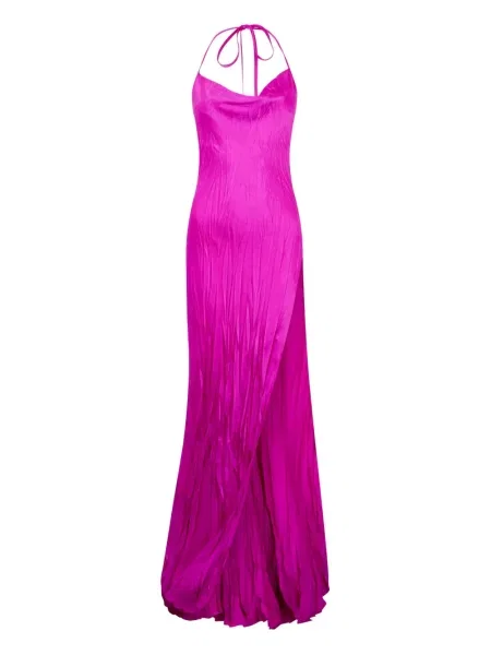 Rochie Roberto Cavalli cu decolteu în V de costum roz