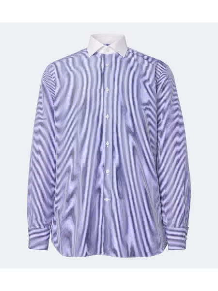 Cămașă Ralph Lauren Purple Label cu dungi din poplin alb