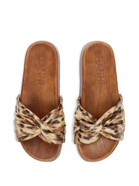 Sandale Ganni cu imagine cu model leopard