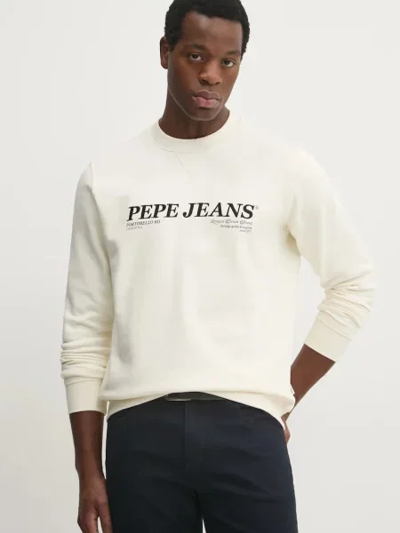 Суитчър Pepe Jeans с апликация бежово