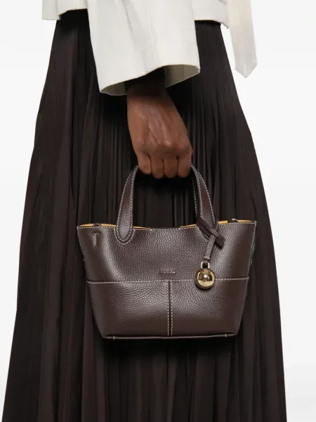 Geantă shopper Furla din piele maro