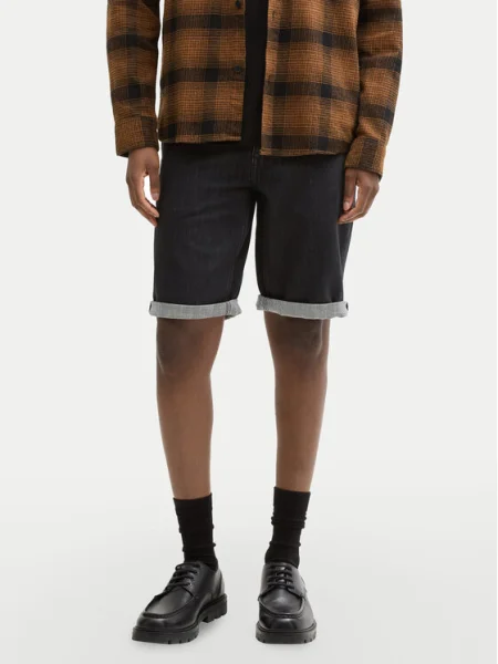 Tom Tailor Denim Pantaloni scurți de blugi Straight Fit negru