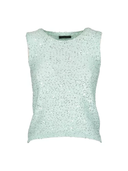 Top Roberto Collina z cekinami niebieski