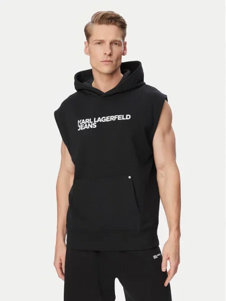KARL LAGERFELD JEANS Mikina / biela čierna