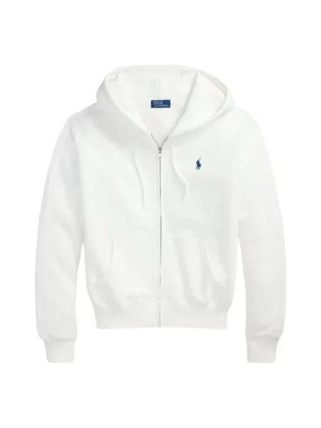 Dzianinowa bluza z kapturem Polo Ralph Lauren biała